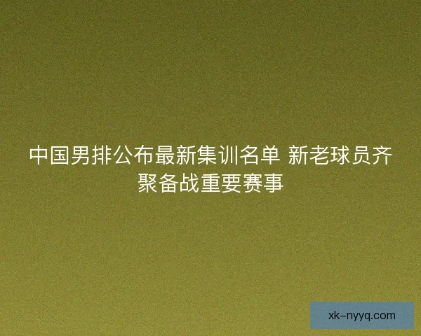 中国男排公布最新集训名单 新老球员齐聚备战重要赛事